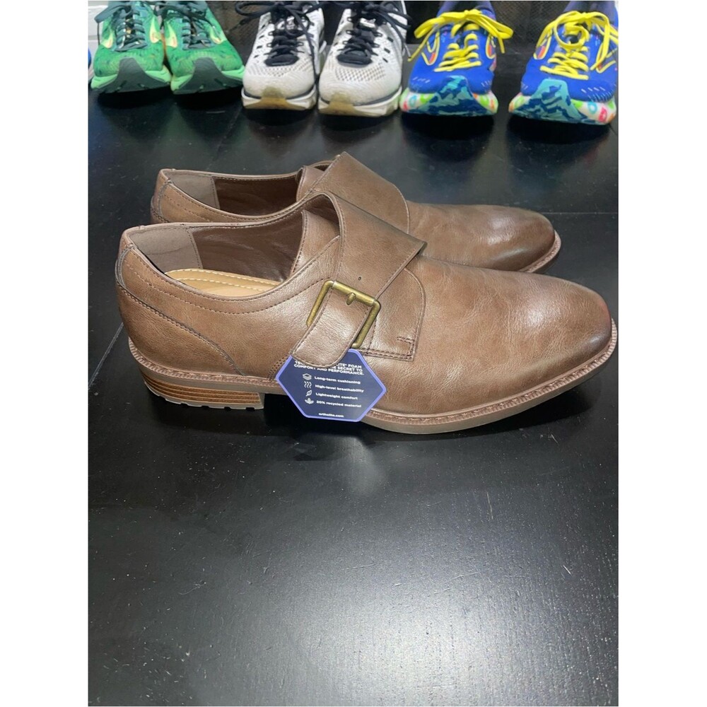 New Apt. 9 Larenz men's strap brown monk dress shoes with Ortholite oxford sz 9